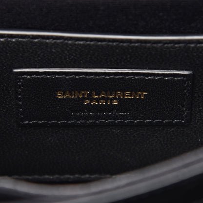 Saint Laurent Calfskin Crocodile Embossed Small Monogram Sunset Black 7 of 11