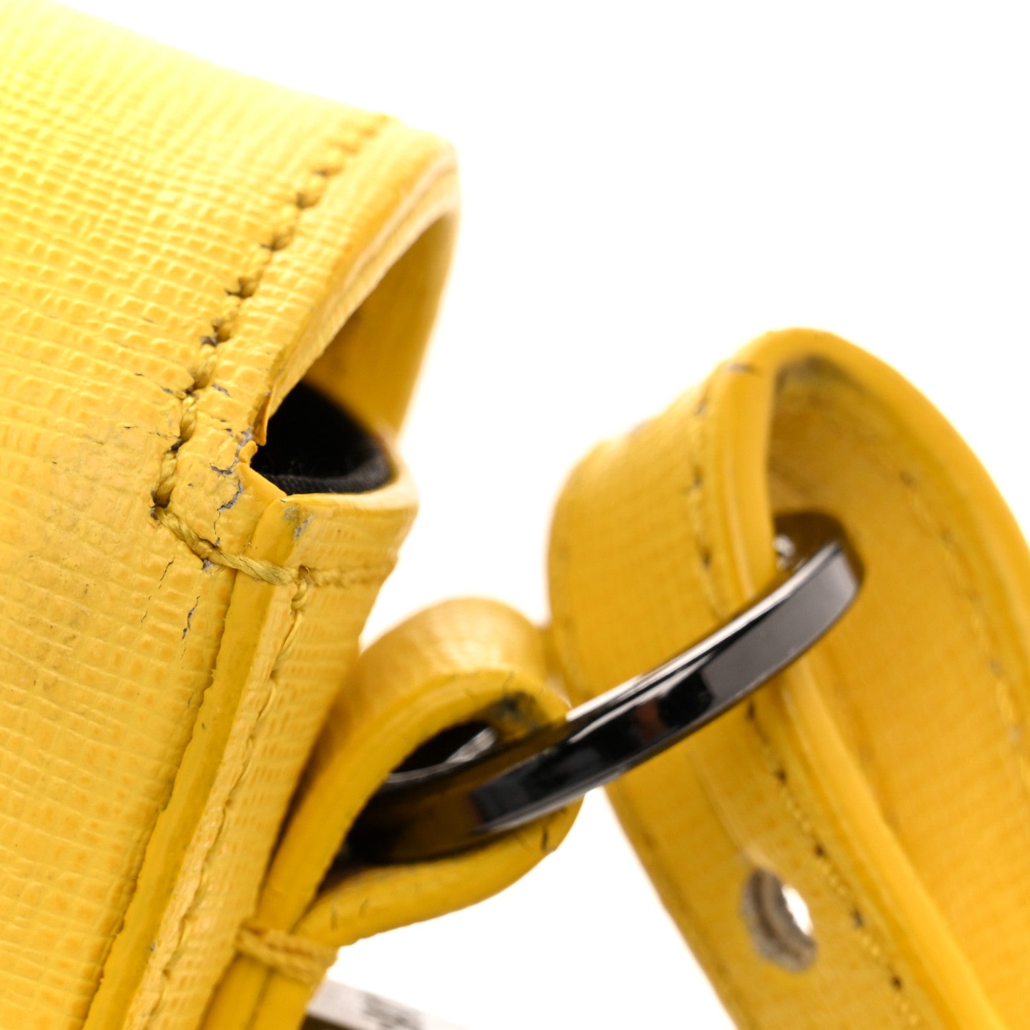 Off-White Calfskin Mini Binder Clip Bag Yellow 14 of 15