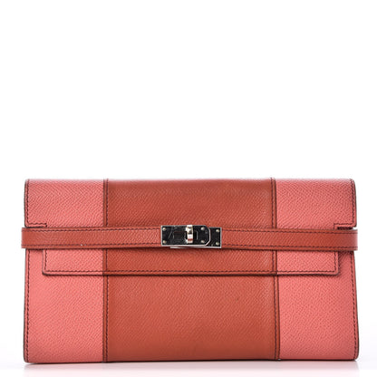 Hermes Epsom Flag Kelly Longue Wallet Corail Flamingo 1 of 13