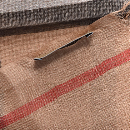 Burberry Wool Silk Giant Check Lightweight Scarf Camel 3 of 6