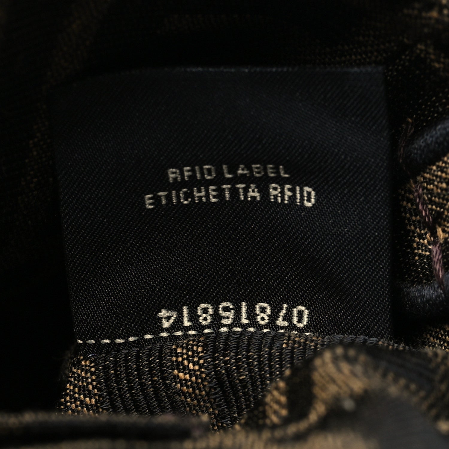Fendi Fabric Jacquard FF 1974 Mini Baguette Tobacco Moro Black 8 of 11