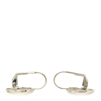 Chanel CC Round Earrings Silver Black 3 of 5