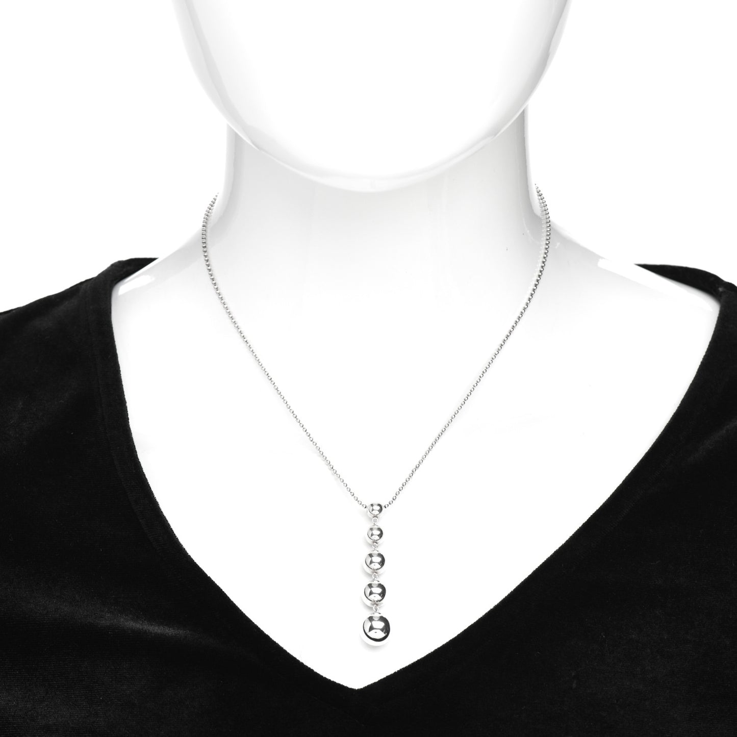 Sterling Silver Graduated Ball Drop Necklace