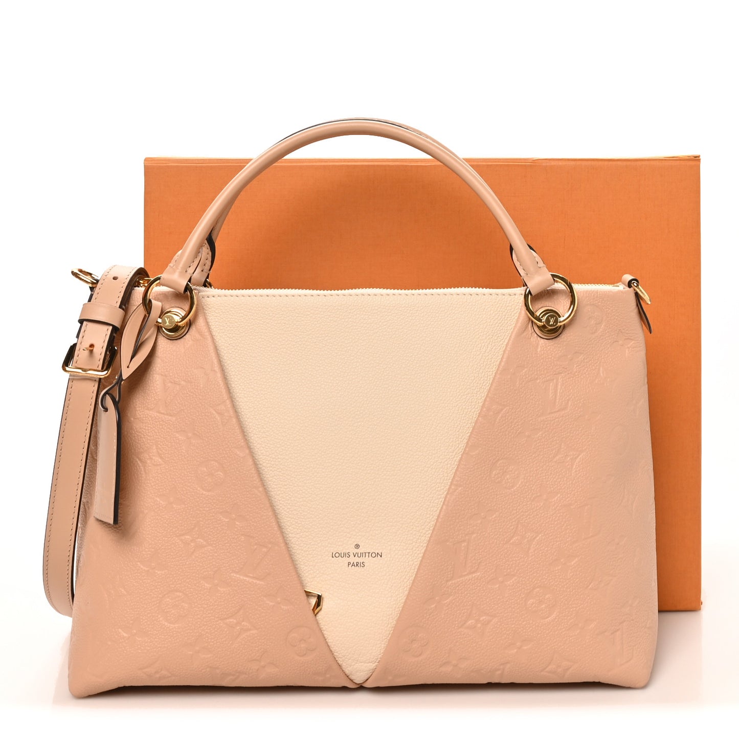 Empreinte V Tote MM Beige Rose Creme