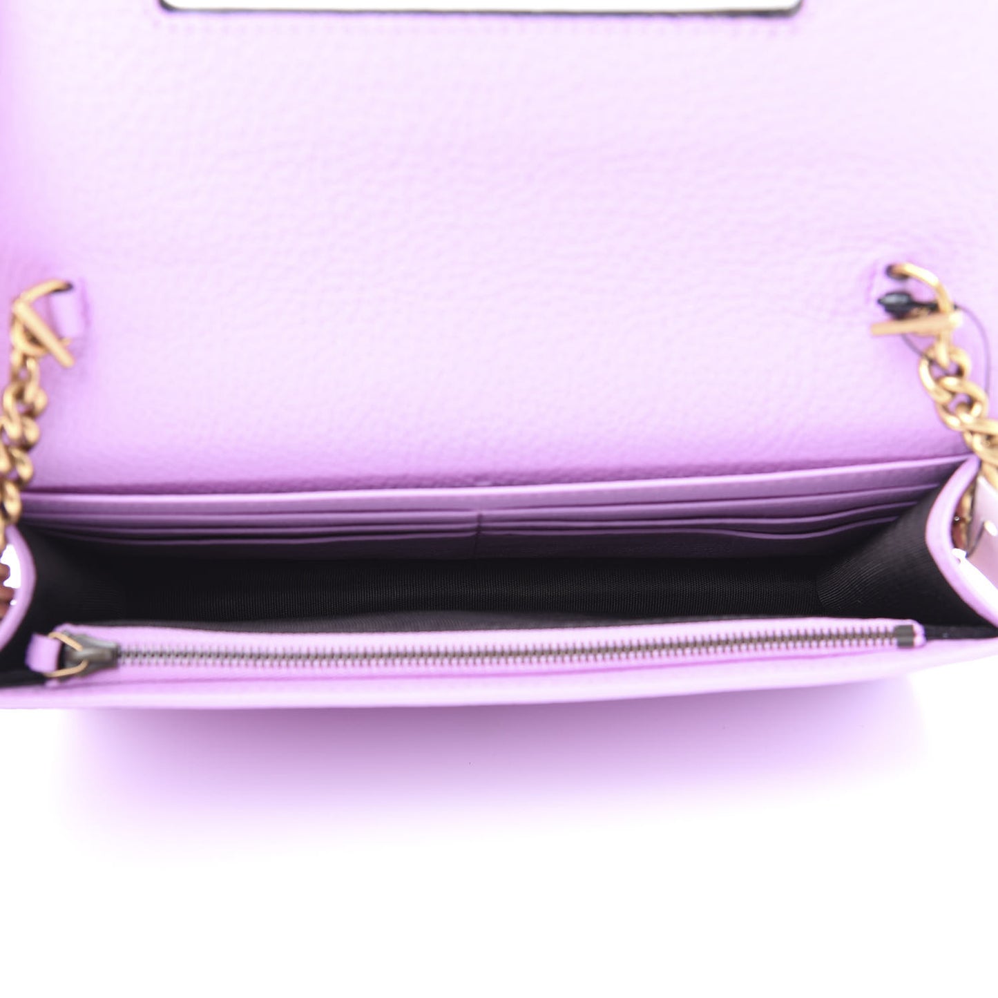 Calfskin Marquise Crystals Mini GG Chain Wallet Malva