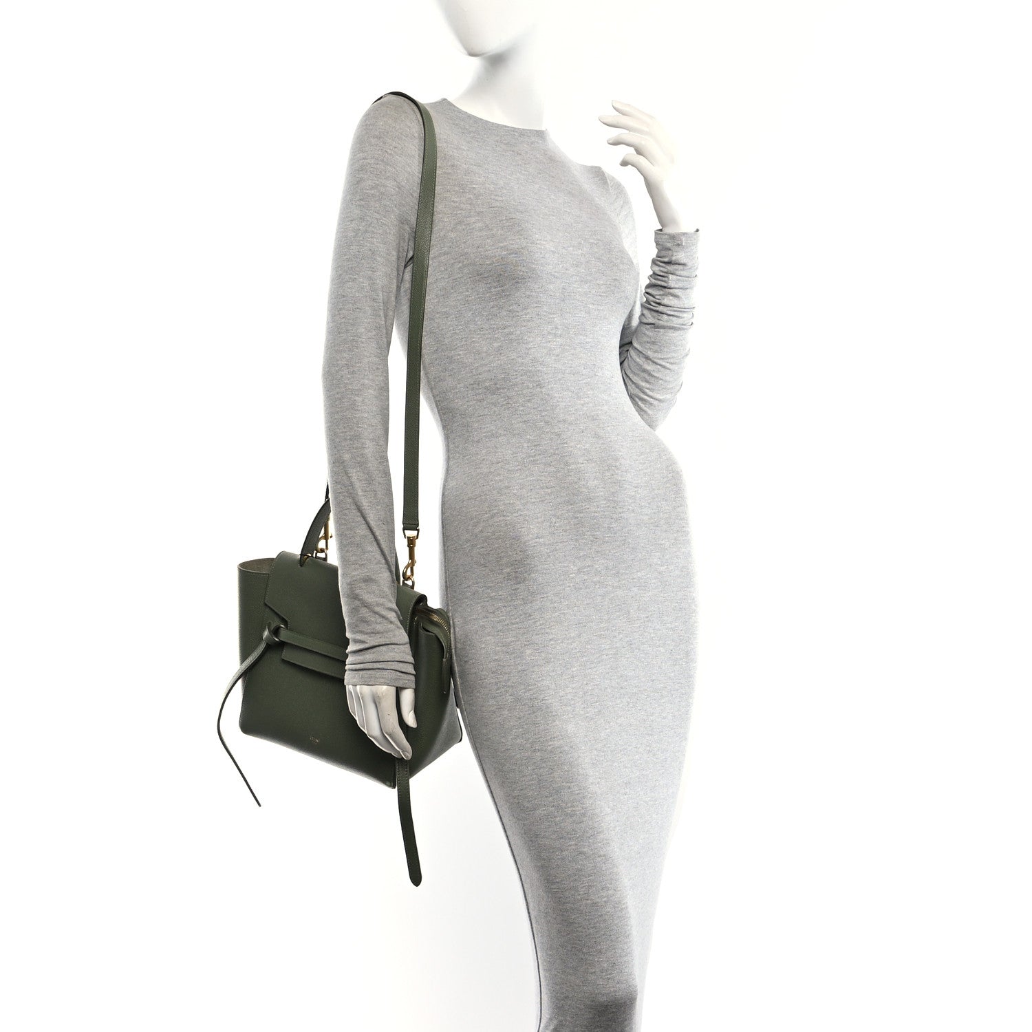 Celine Grained Calfskin Micro Belt Bag Army Green 2 of 12