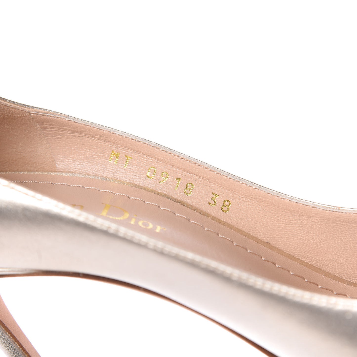 Metallic Lambskin D-Moi Pumps 38 Gold