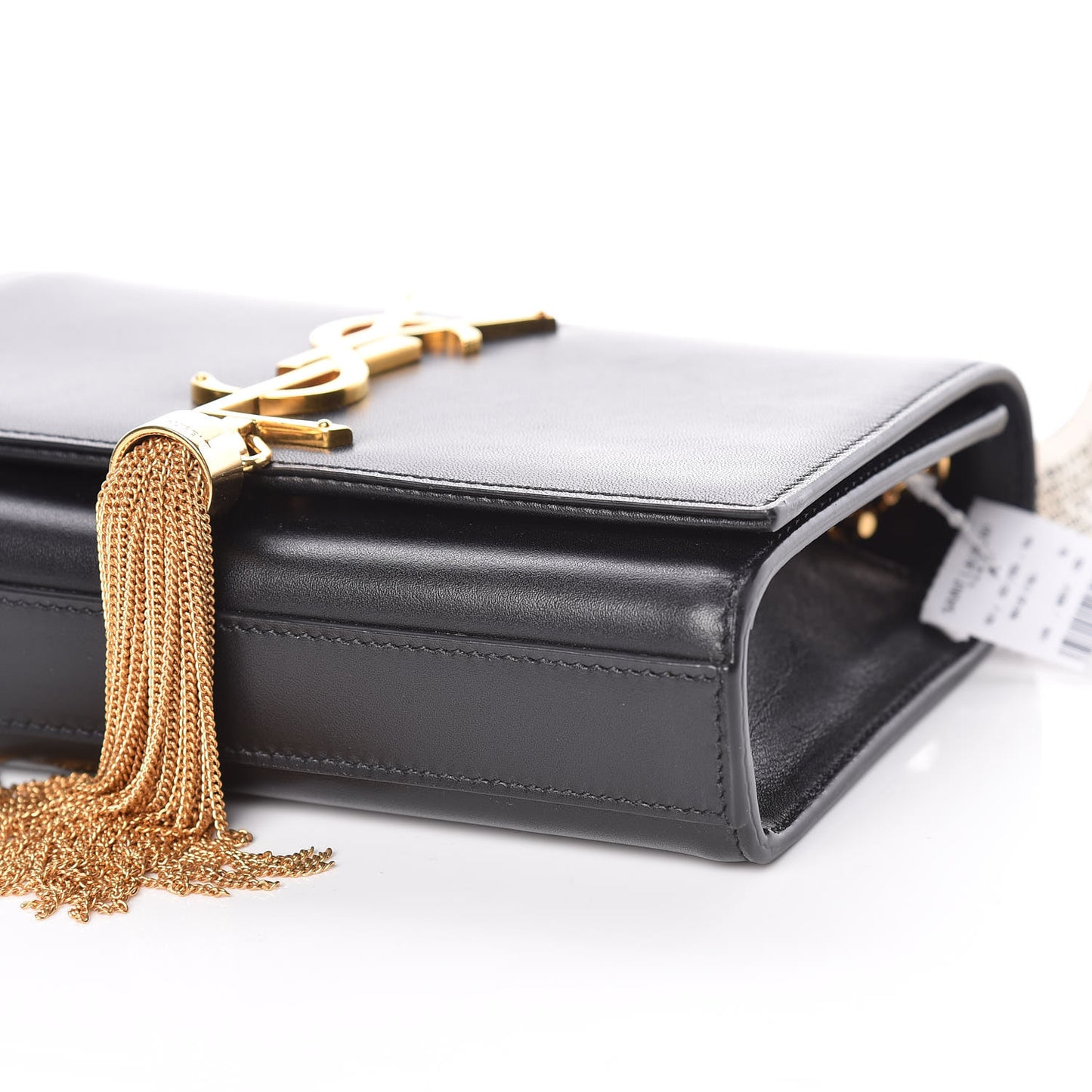 Calfskin Small Classic Monogram Kate Tassel Satchel Black