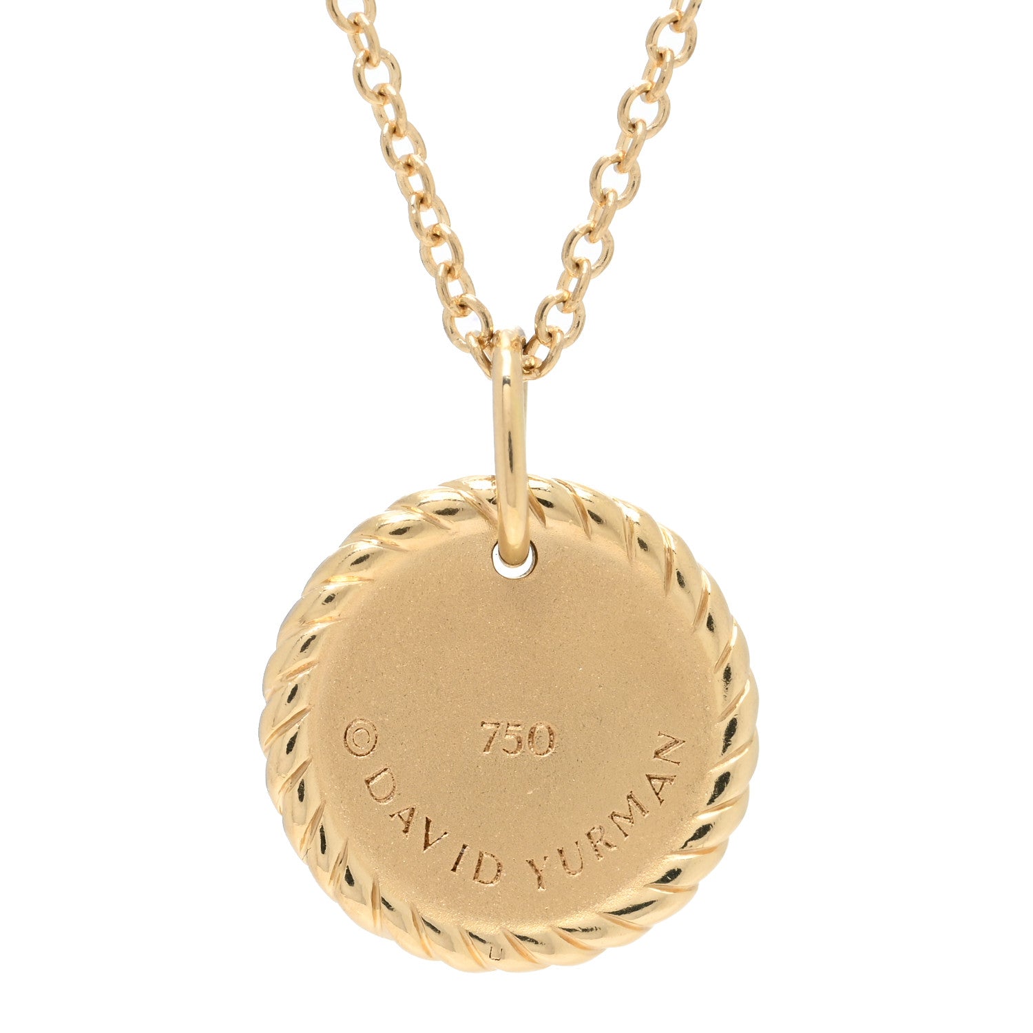 David Yurman 18K Yellow Gold Blue Sapphire Diamond Evil Eye Necklace 5 of 5