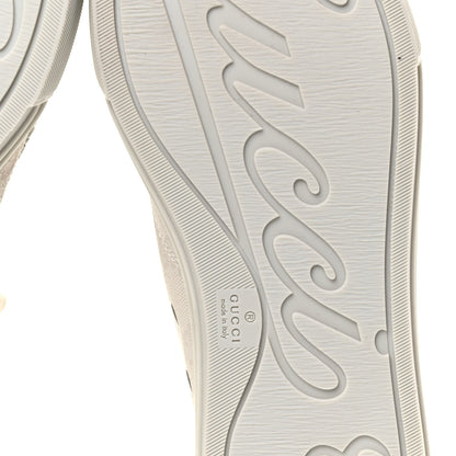 Gucci Washed Cotton GG Monogram Calfskin Womens High Top Sneakers 38.5 White Mystic White Great White 5 of 6