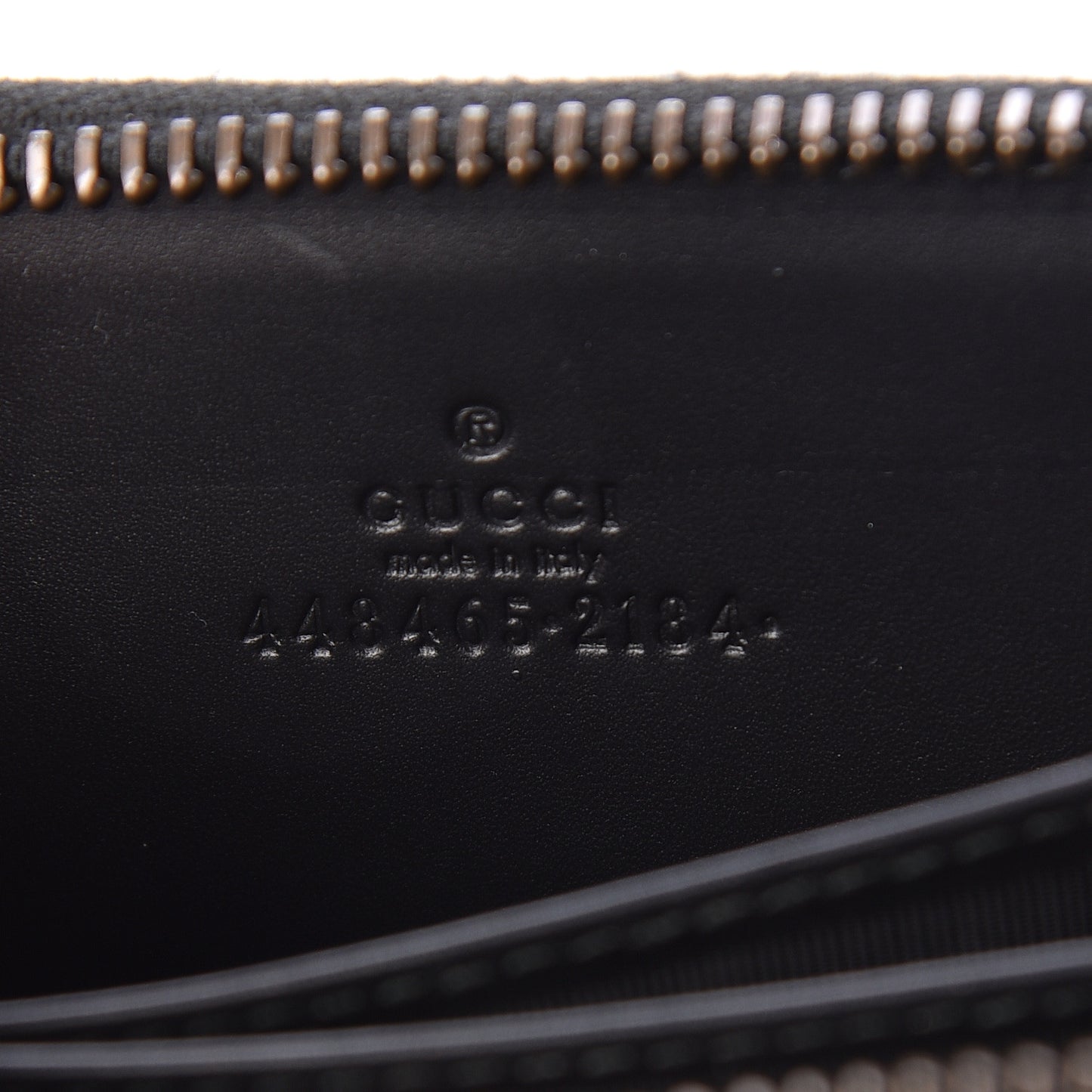 Calfskin GucciGhost Zip Around Card Case Black New Acquamarine