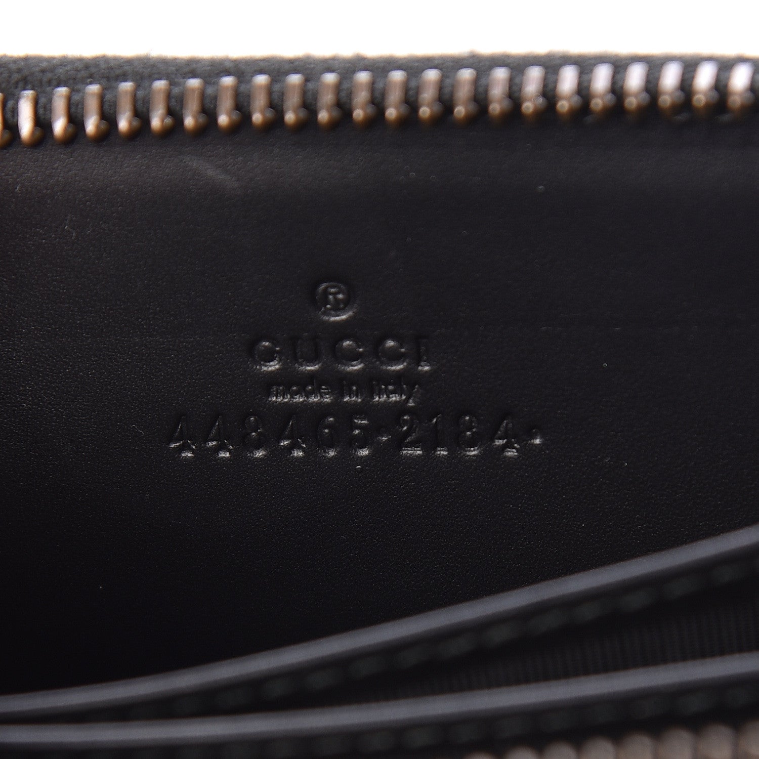 Gucci Calfskin GucciGhost Zip Around Card Case Black New Acquamarine 7 of 7
