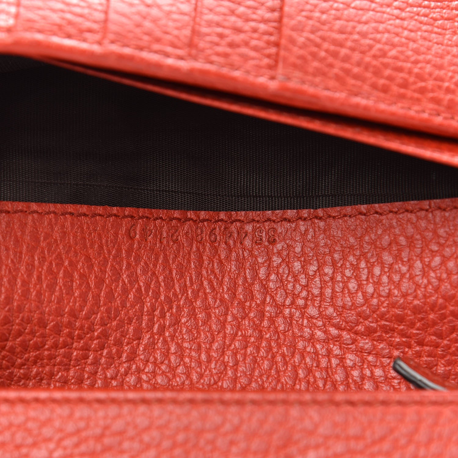 Gucci Pebbled Calfskin Continental Wallet Red 7 of 13