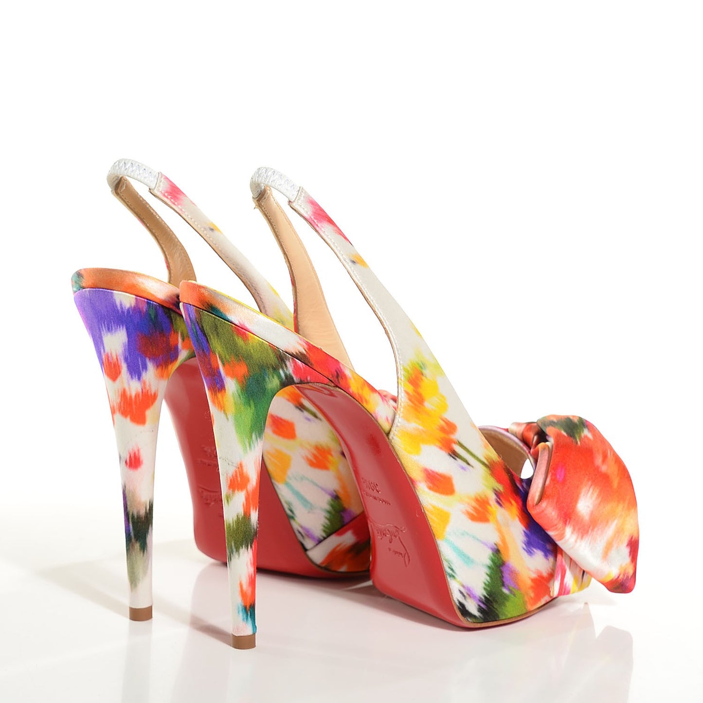 Satin Bouquet Vendome Sling 120 Pumps 39.5 Multicolor