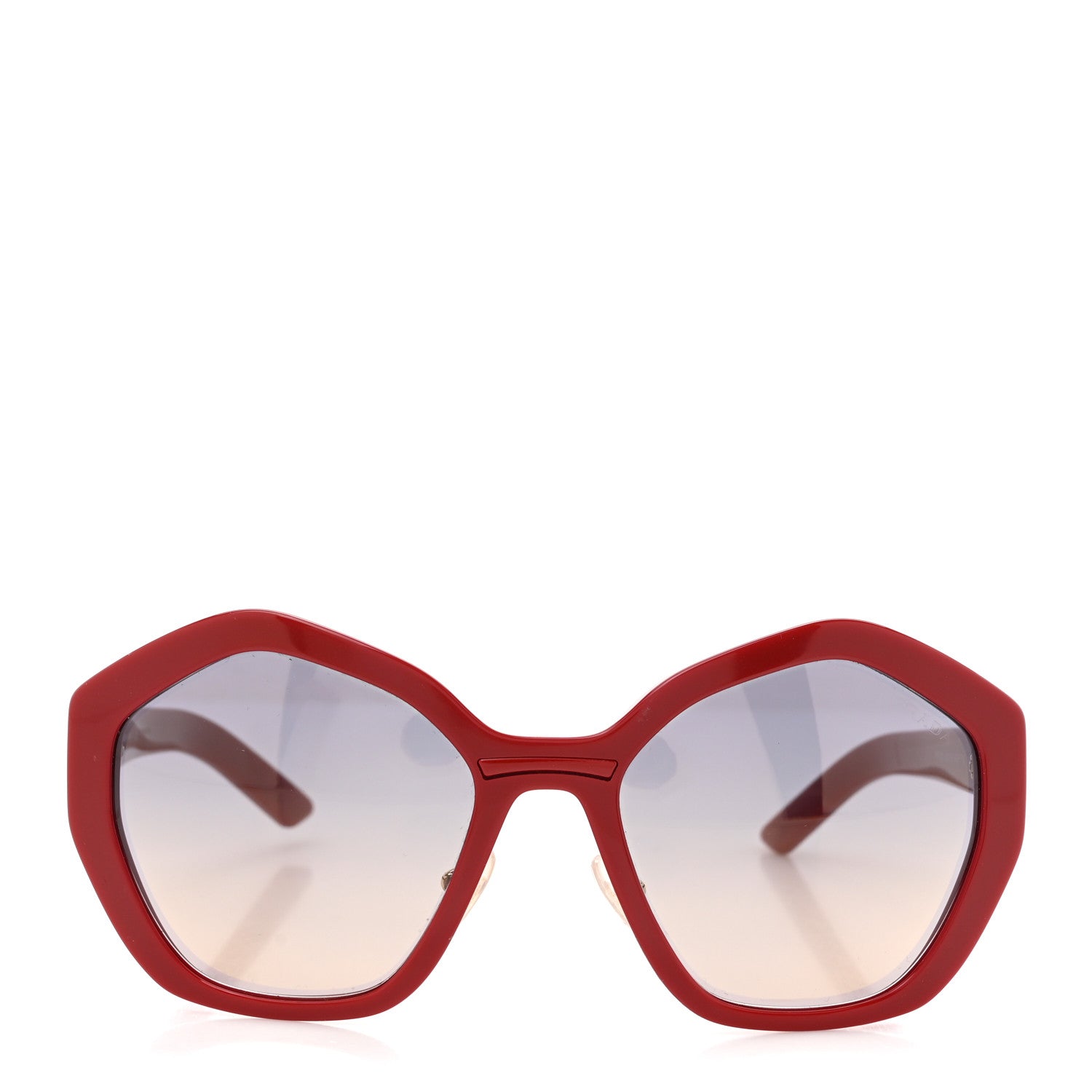 Prada Acetate Geometric Sunglasses SPR 08X Red 2 of 7