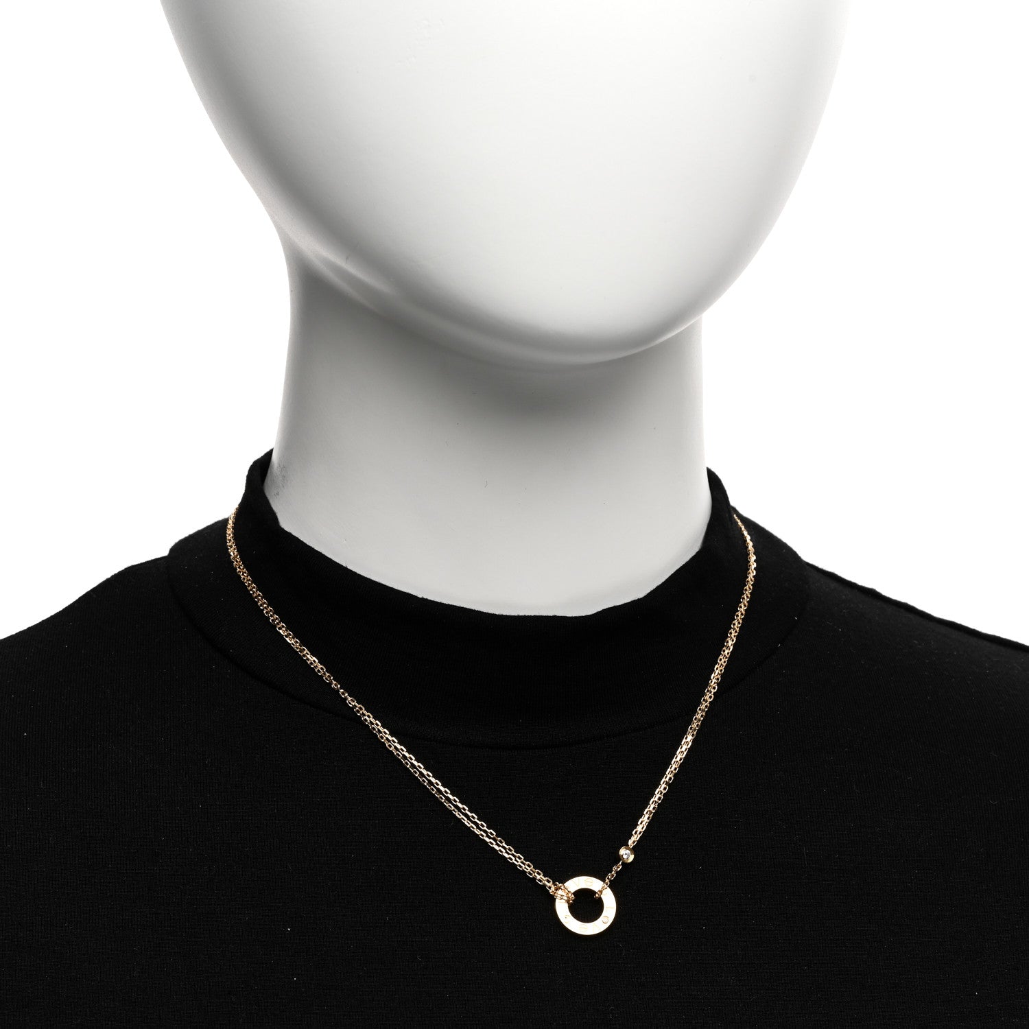 Cartier 18K Yellow Gold 2 Diamond LOVE Necklace 2 of 5