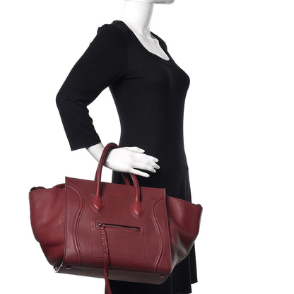 Celine Supple Calfskin Medium Phantom Luggage Burgundy 2 of 9