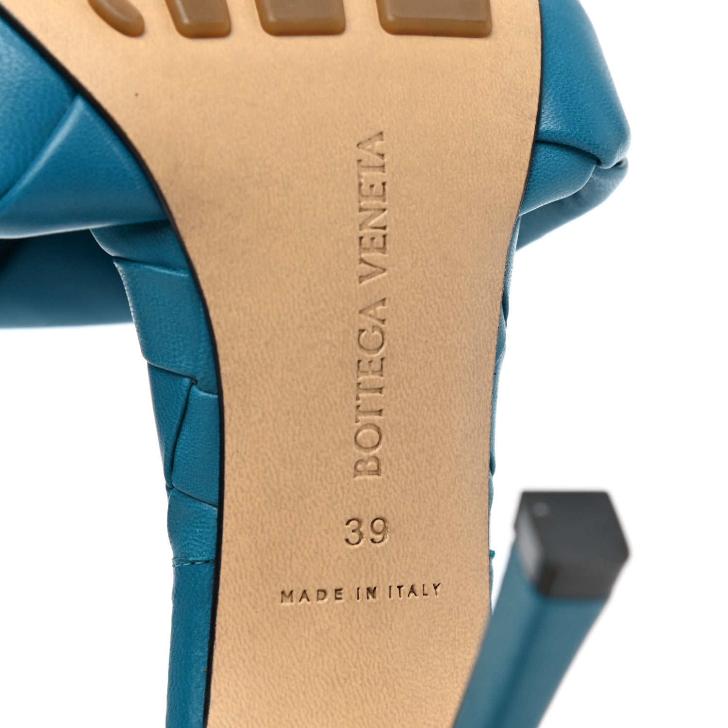 Bottega Veneta Nappa Maxi Intrecciato Lido 90mm Mule Sandals 39 Vintage Blue 6 of 8