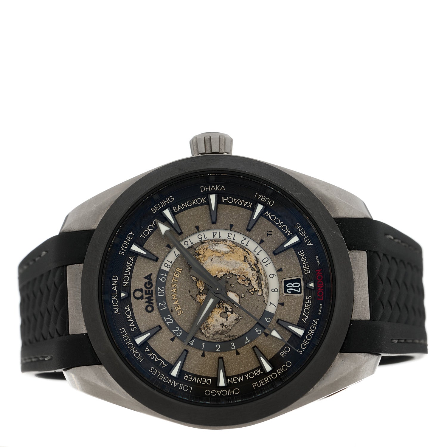 Omega Titanium Rubber 43mm Seamaster Aqua Terra World Time Chronometer Automatic Watch Grey 220.92.43.22.99.001 2 of 5