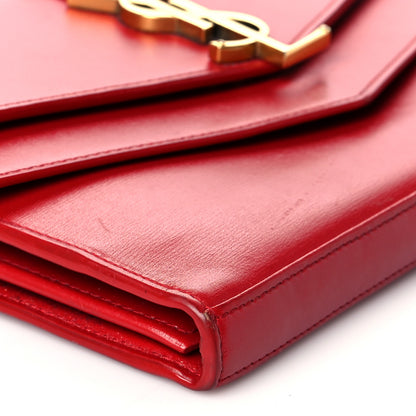 Saint Laurent Smooth Calfskin Monogram Sulpice Chain Wallet Red 7 of 16