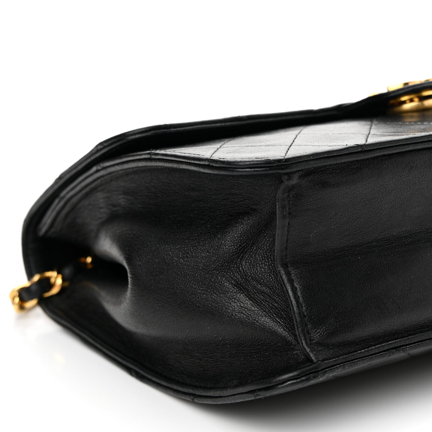 Lambskin Quilted Small Single Flap Bag Black
