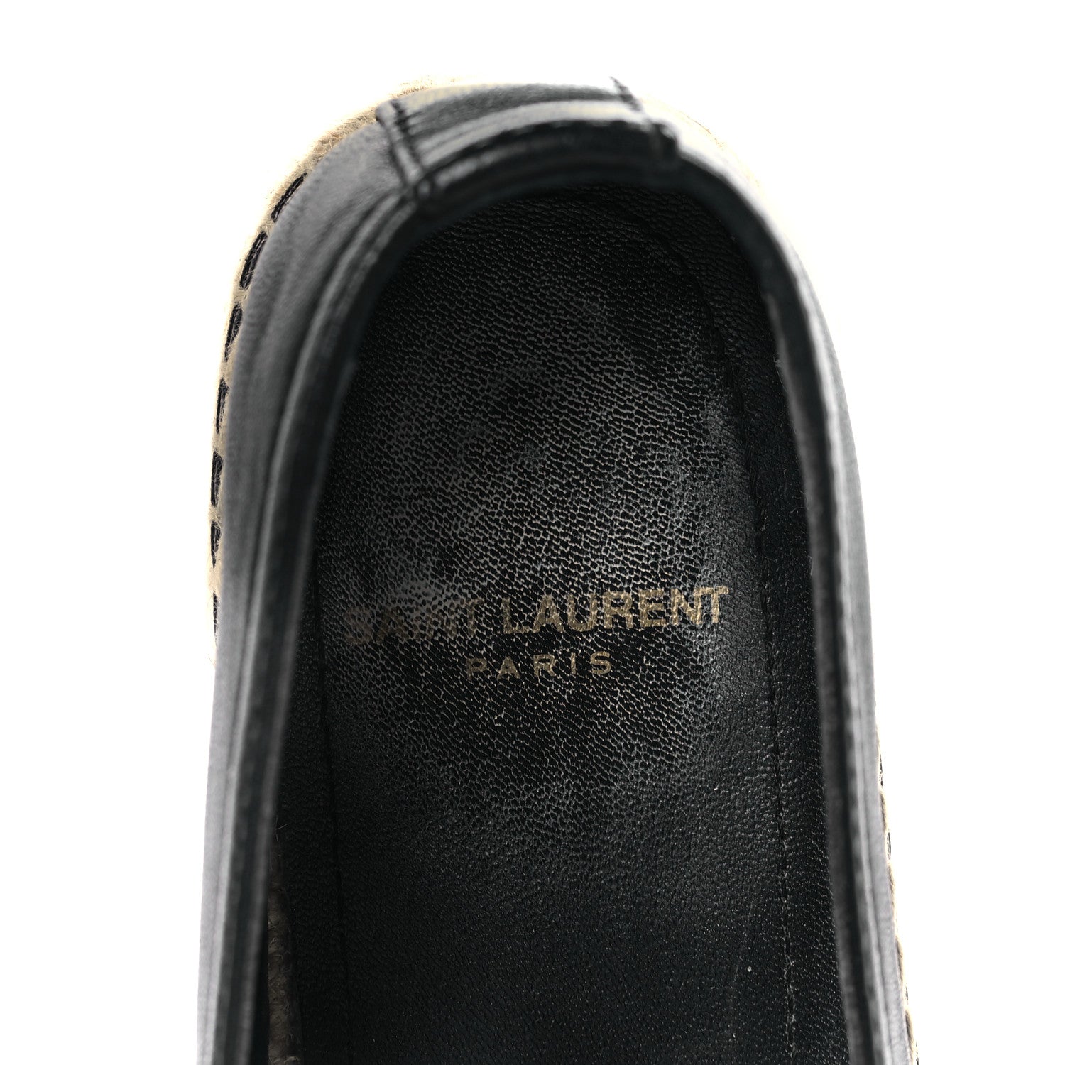 Saint Laurent Lambskin Monogram Espadrilles 35 Black 7 of 9