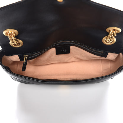 Gucci Calfskin Matelasse Small GG Marmont Shoulder Bag Black 8 of 14