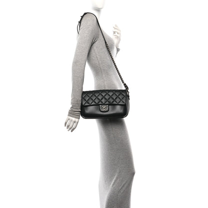 Chanel Calfskin Quilted Large Rock My Shoulder Flap Black 2 of 10