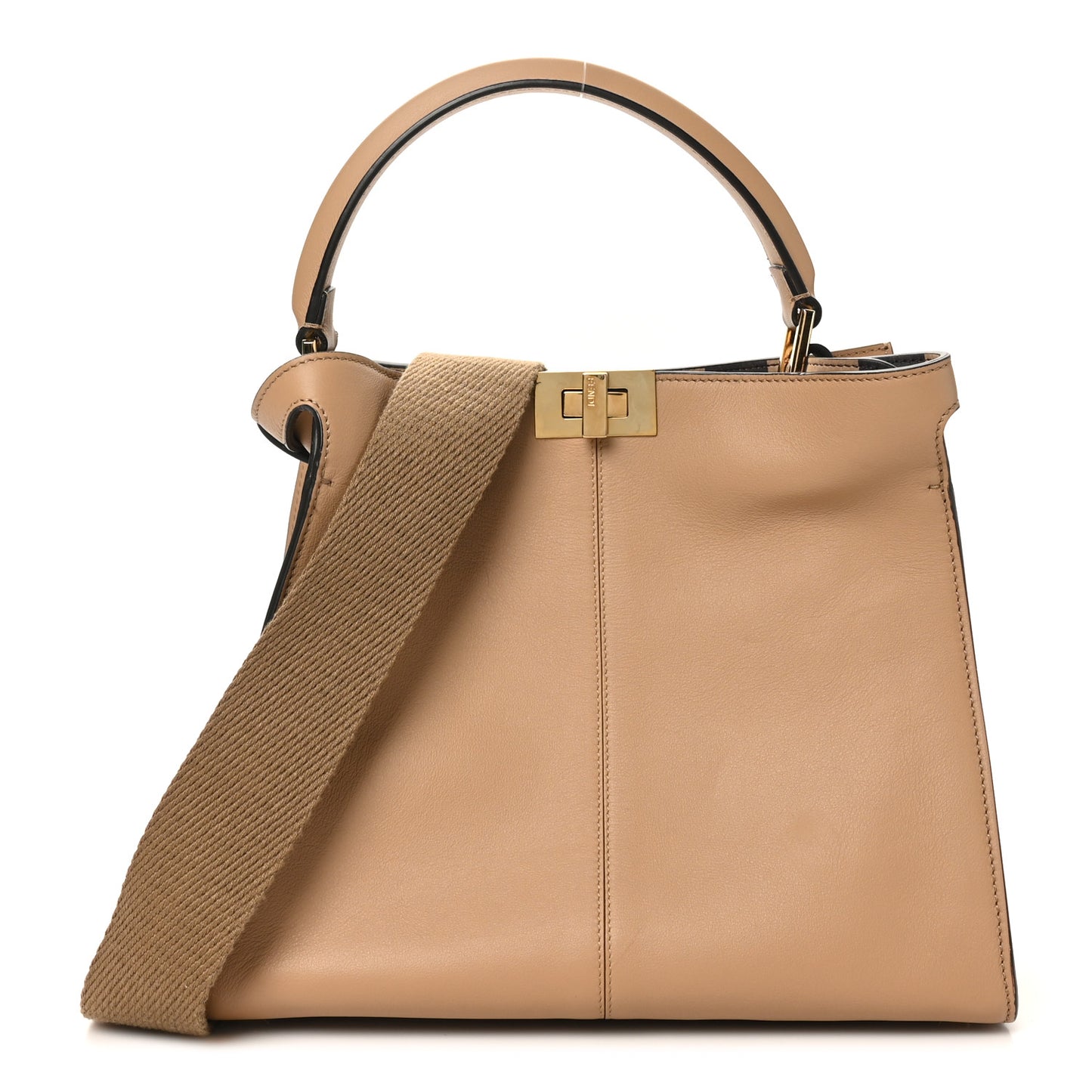 Vitello Seta Nabuk Pequin Medium Peekaboo X-Lite Cuoio Tabacco Moro