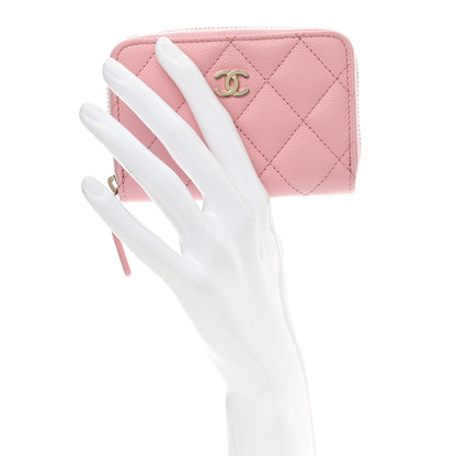 Chanel Caviar Quilted Zip Coin Purse Light Pink 2 of 9