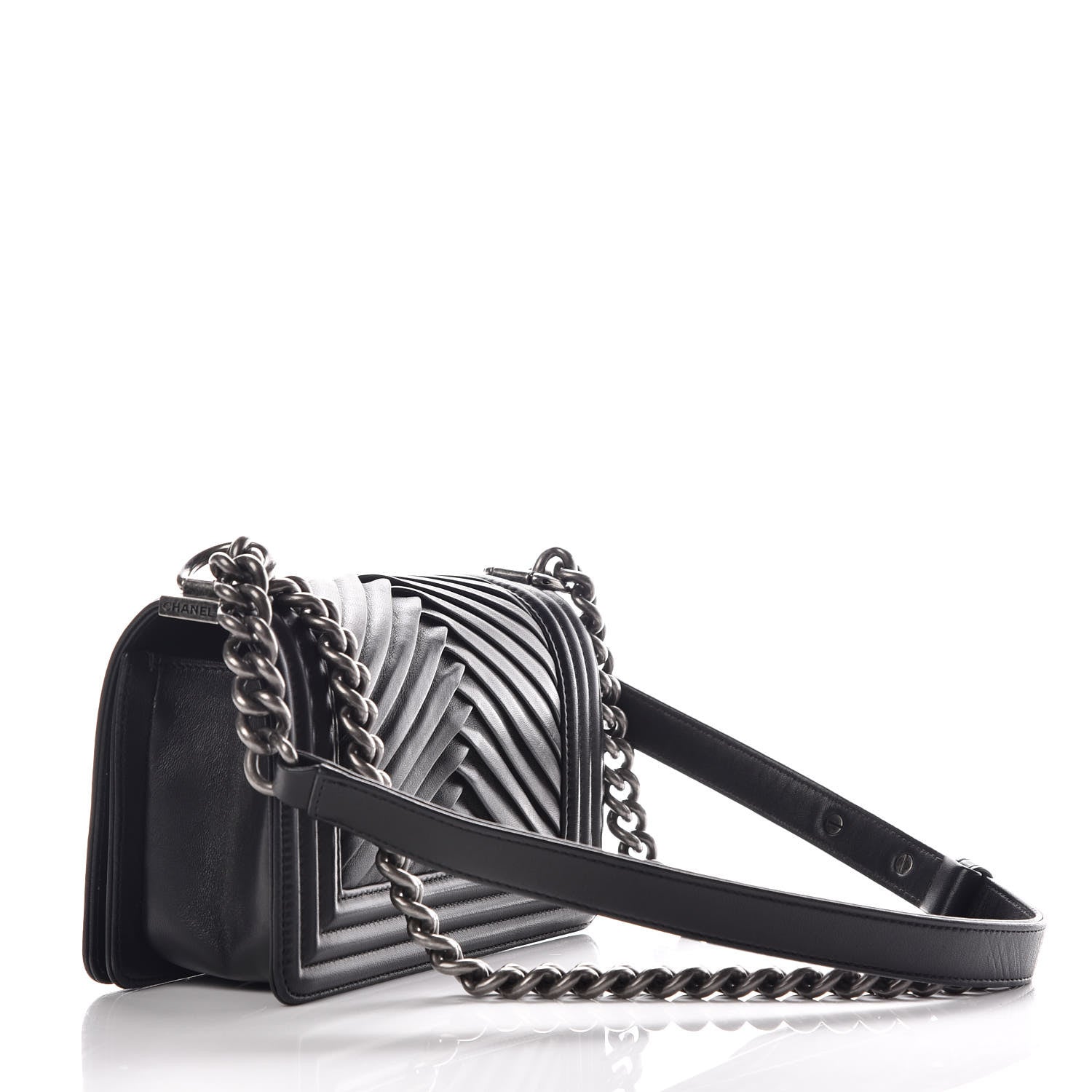 Chanel Lambskin Pleated Small Boy Flap Black 4 of 10