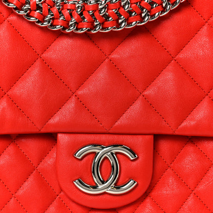 Chanel Washed Lambskin Quilted Maxi Chain Around Flap Red 8 of 10