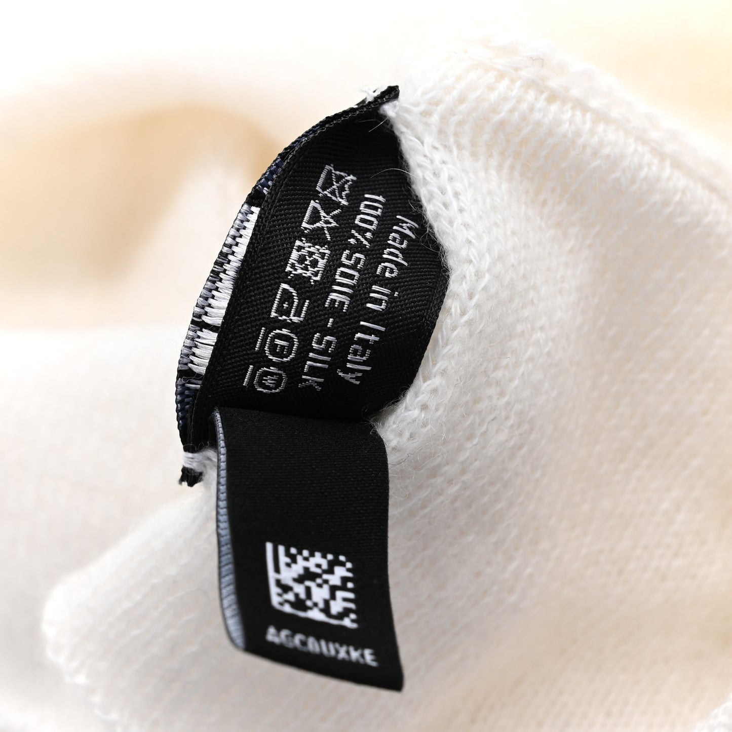 Silk Knit CC Beanie Hat White