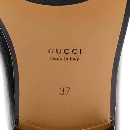 Gucci Goatskin Womens Horsebit Mid-Heel Loafers 37 Black 8 of 9