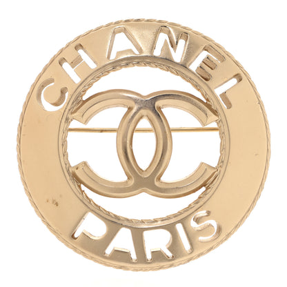Chanel Metal CC Paris Brooch Gold 1 of 5