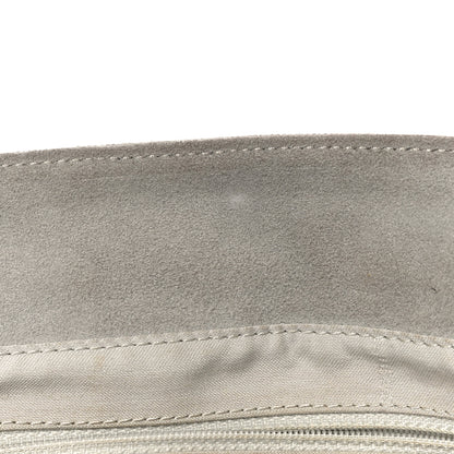 Fendi Linen Embroidered Mia Shoulder Flap Beige Black 16 of 21