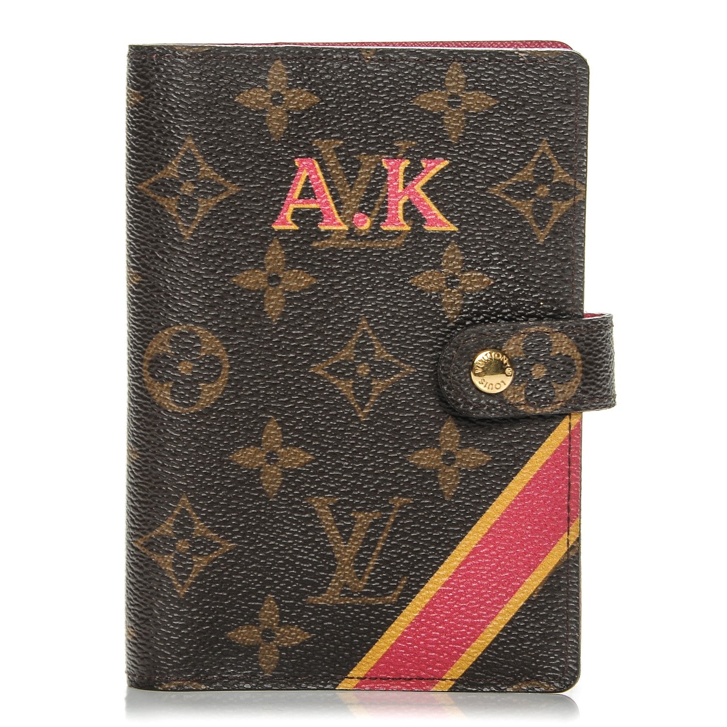 Louis Vuitton Monogram My LV Heritage Small Ring Agenda Cover Fuchsia Yellow 1 of 6
