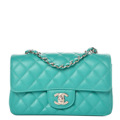 Chanel Caviar Quilted Mini Rectangular Flap Turquoise 1 of 8