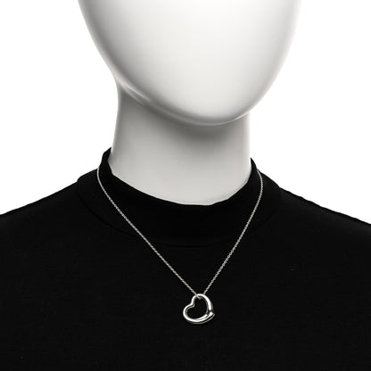 Tiffany Sterling Silver 22mm Elsa Peretti Open Heart Pendant Necklace 2 of 4