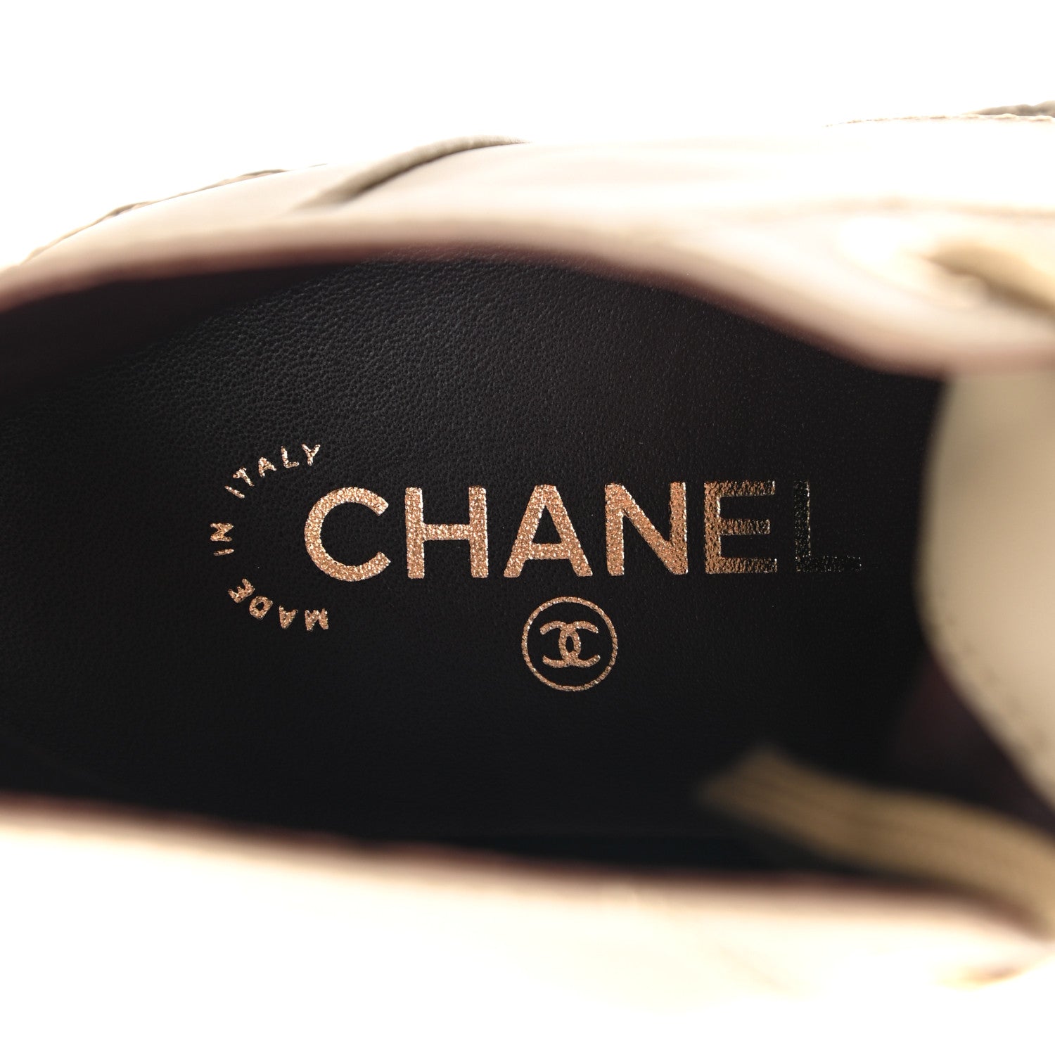 Chanel Calfskin CC Turnlock Lace Up Boots 38.5 Beige 7 of 8