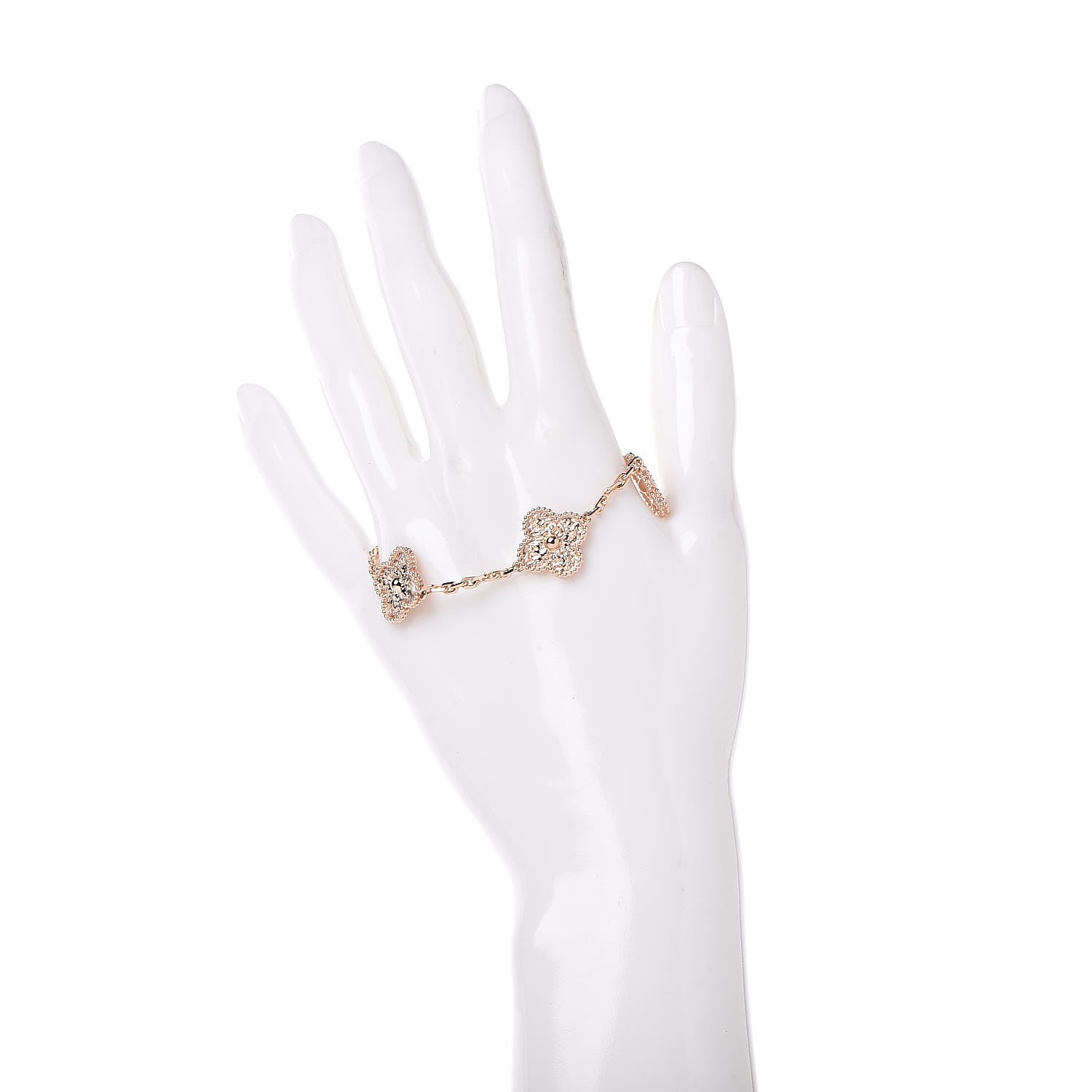 Van Cleef & Arpels 18K Rose Gold 5 Motifs Vintage Alhambra Bracelet 2 of 5