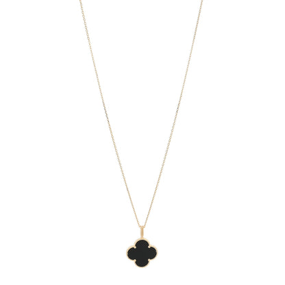 Van Cleef & Arpels 18K Yellow Gold Black Onyx Magic Alhambra Pendant Necklace 1 of 3