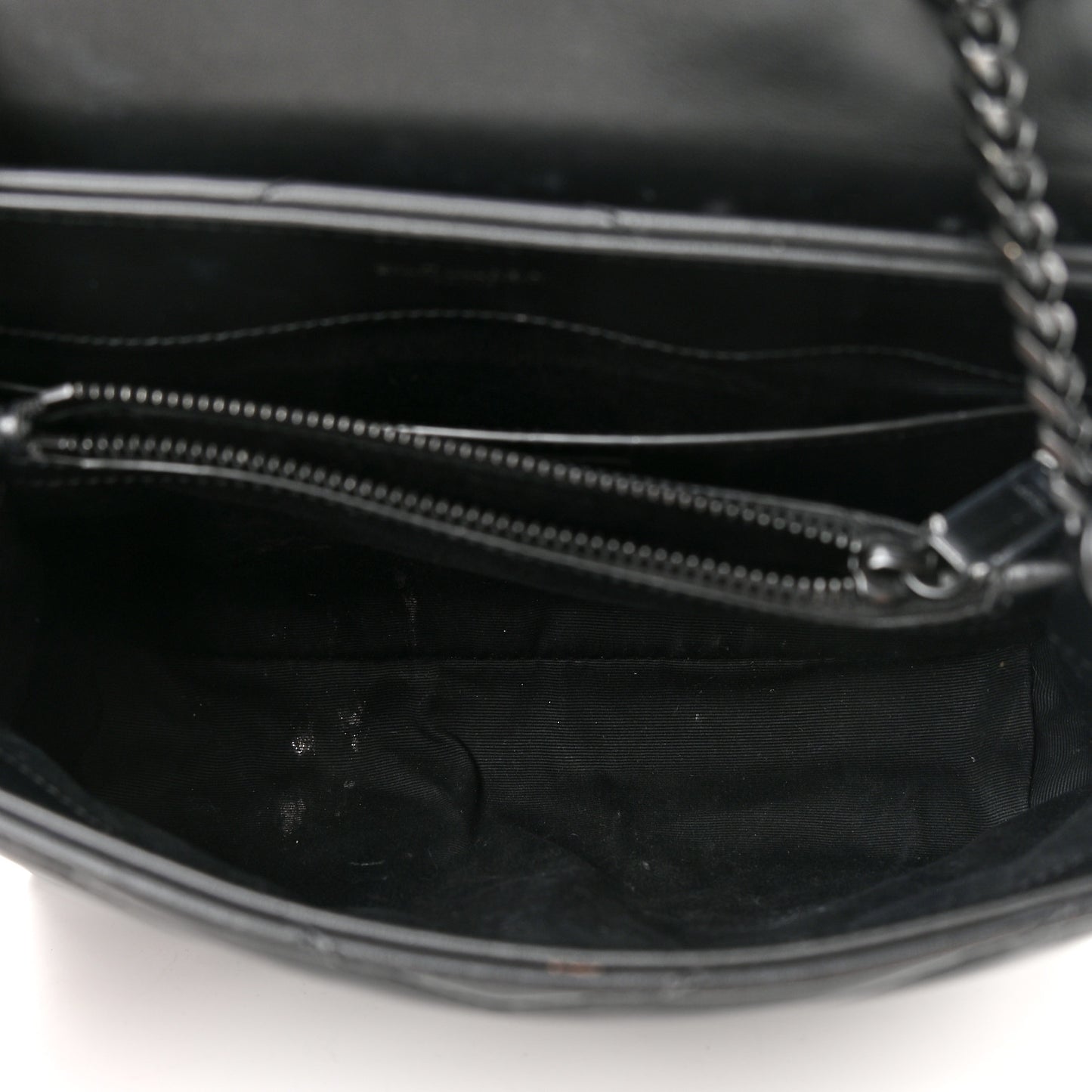 Calfskin Y Quilted Monogram Small Loulou Chain Satchel Black