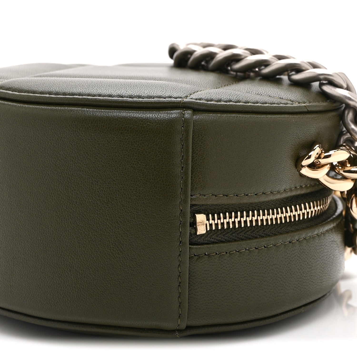 Chanel Lambskin Quilted Chanel 19 Round Clutch With Chain Green 10 of 10