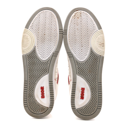 Christian Dior Smooth Calfskin Oblique Galaxy Perforated Mens B27 Low Top Sneakers 44 White Red 6 of 12