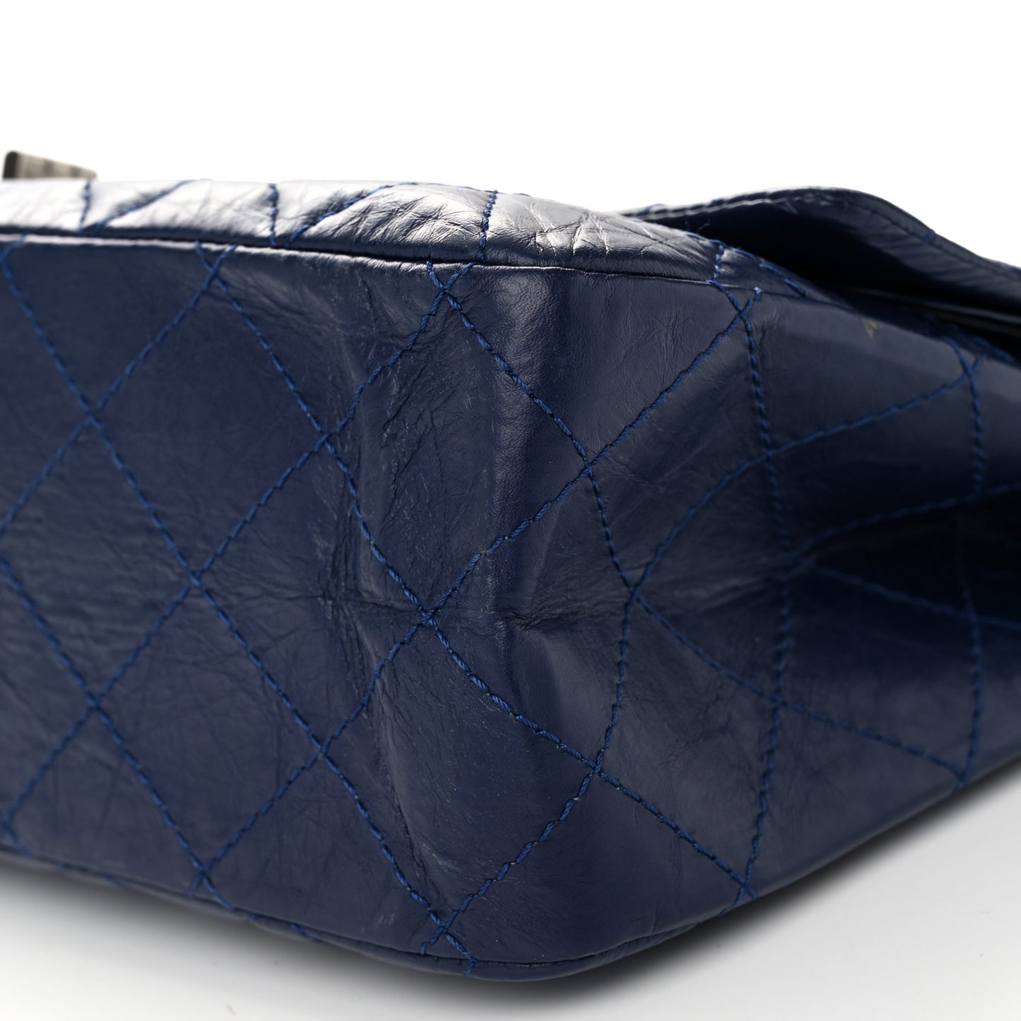 Aged Calfskin Quilted 2.55 Reissue 227 Flap Dark Blue