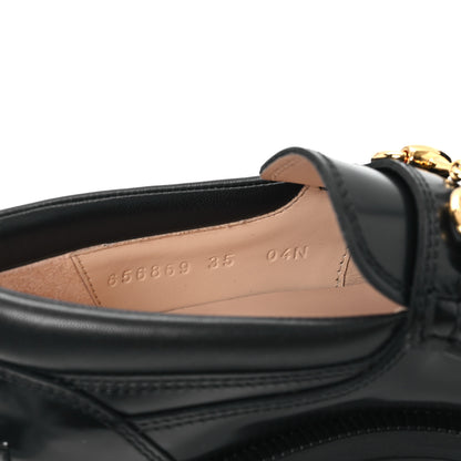 Gucci Magnum Calfskin Nappa Samoa Womens Horsebit Platform Chunky Lug Sole 40mm Loafers 35 Black 9 of 9