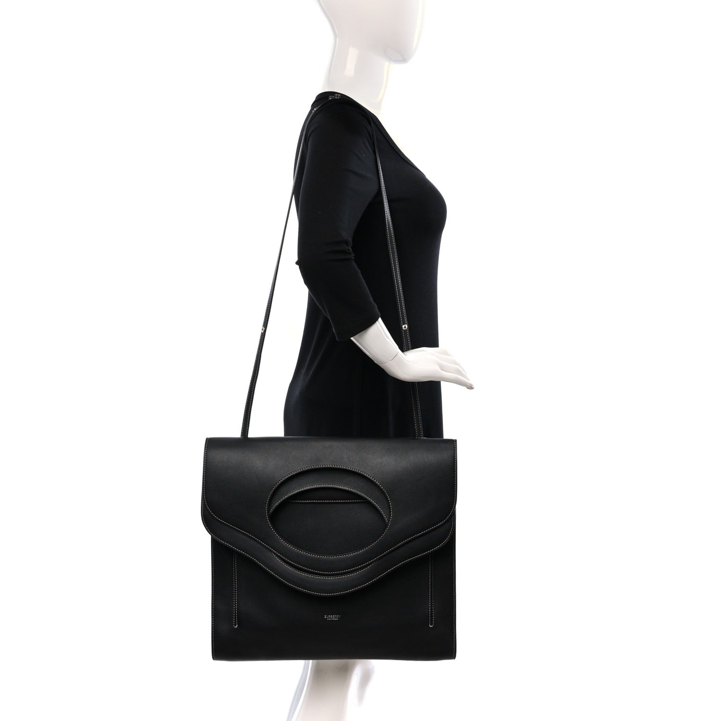 Medium Pocket Flat Tote Black