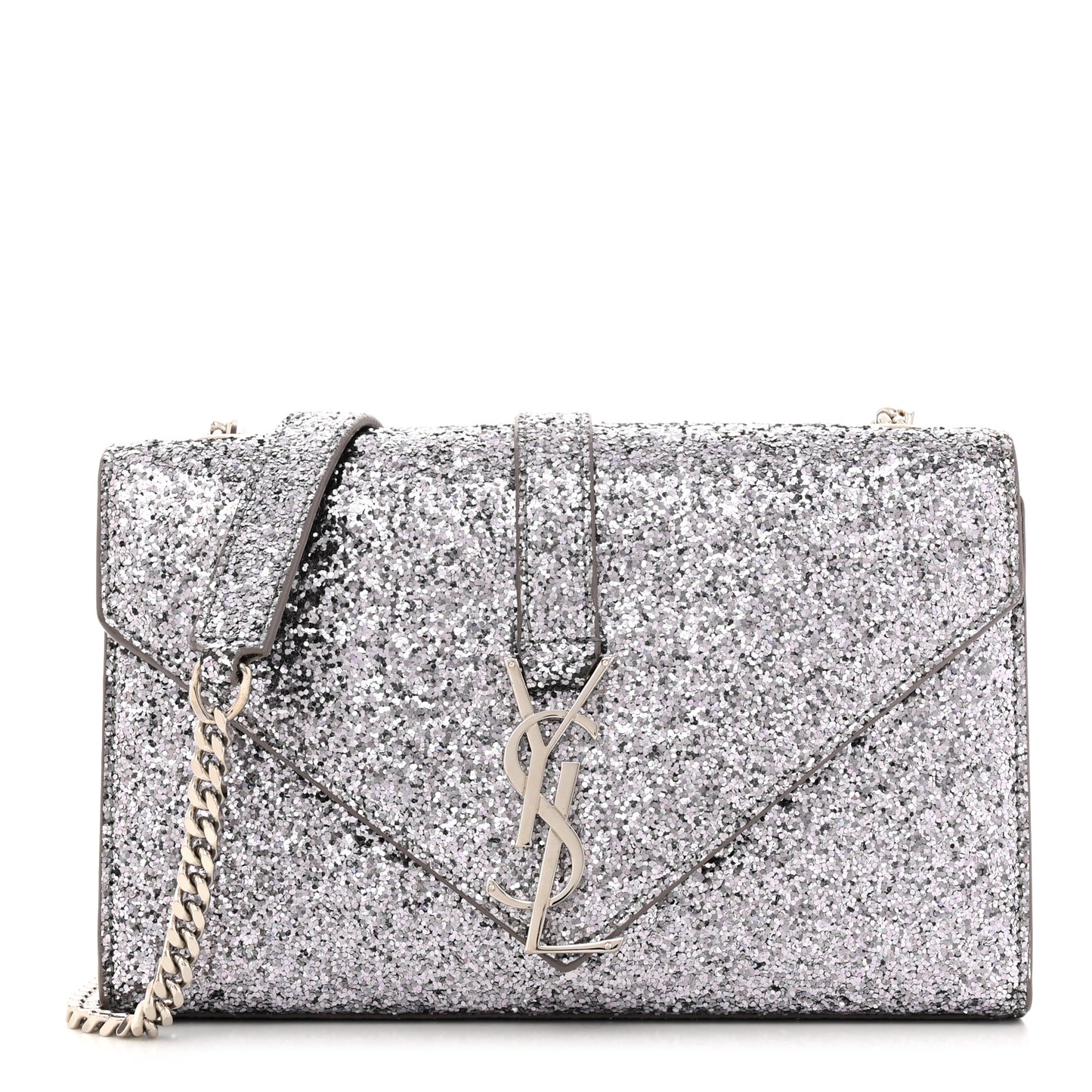 Glitter Monogram Galactica Satchel Silver