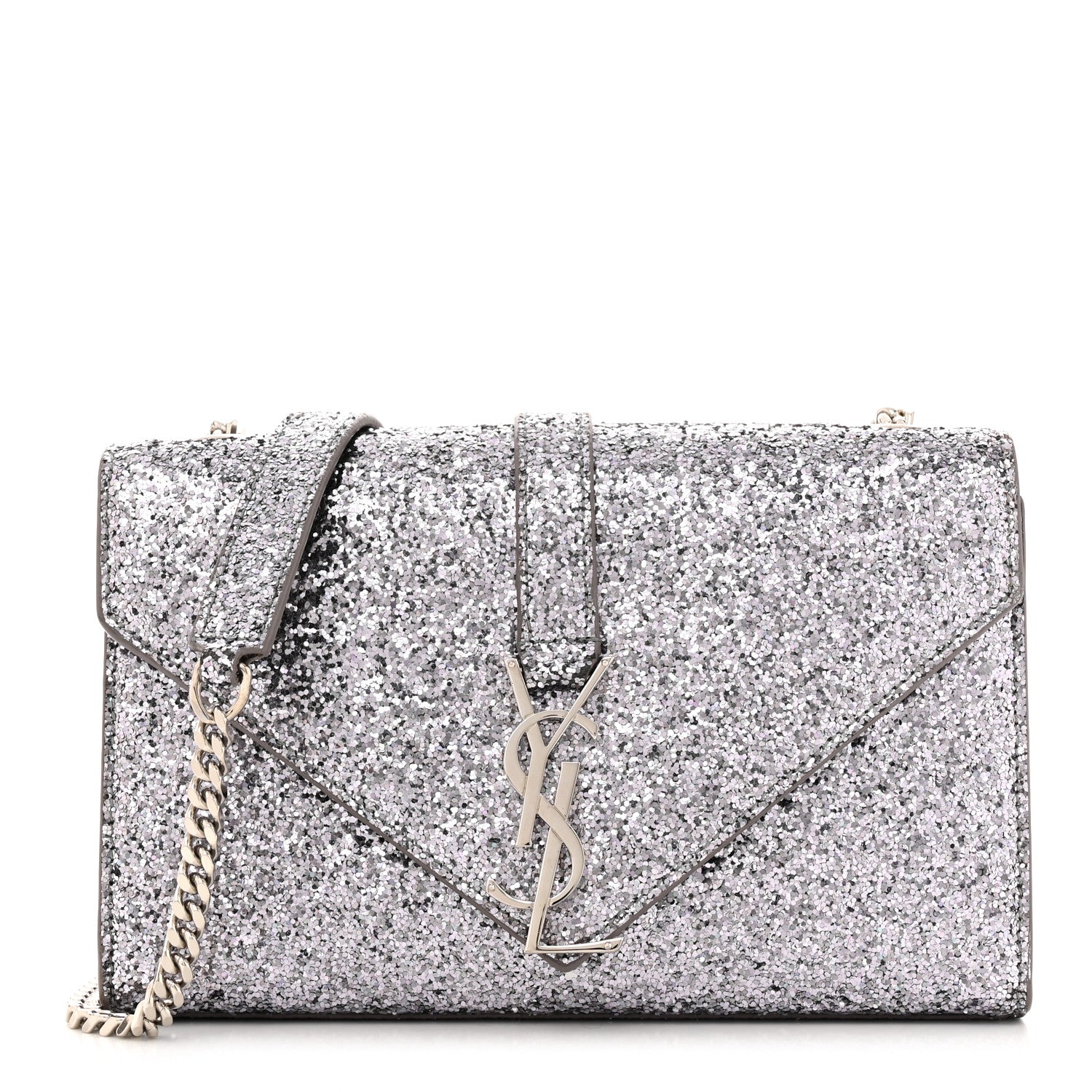 Saint Laurent Glitter Monogram Galactica Satchel Silver 1 of 10